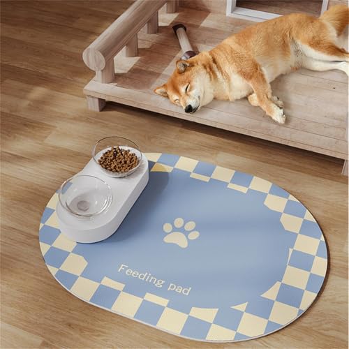 Xisnuient Napfunterlage Hund Katzen Futternapf rutschfeste Hundenapf Unterlage Katzennapf Fressnapf Futtermatte Katzenmatte Futter Matte Katzenfutter Leicht Zu Reinigen Pet Carpet (35x50 cm,Farbe 4) von Xisnuient