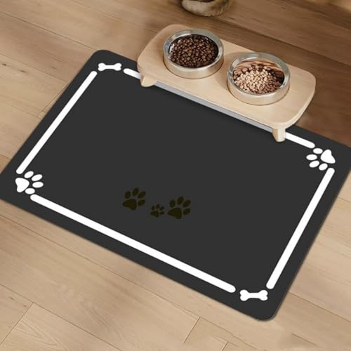 Silikon-Haustier-Futtermatte Feeding Mat FüR Haustiere Hund Katze Futtermatte Futter Und Wasser Napfmatte rutschfeste Silikon-Hunde-Futtermatte Katzenfuttermatte Pet Carpet (50x60 cm,Color 3) von Xisnuient