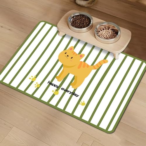 Silikon-Haustier-Futtermatte Feeding Mat FüR Haustiere Hund Katze Futtermatte Futter Und Wasser Napfmatte Rutschfeste Silikon-Hunde-Futtermatte Katzenfuttermatte Pet Carpet (50x80 cm,Color 2) von Xisnuient