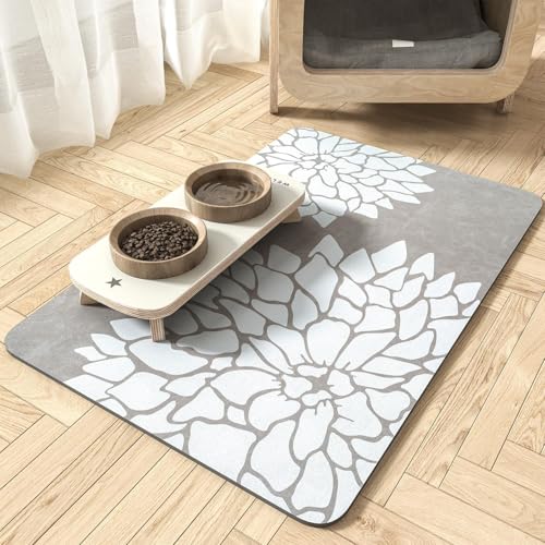 Silikon Haustier Matte Fressnapf Unterlage Hundefuttermatte Silikon-Hundenapfmatte rutschfeste Katzen- Und Hunde-Futtermatte Wasserdichtes Hunde-Tischset Pet Carpet (60x90 cm,Color 4) von Xisnuient