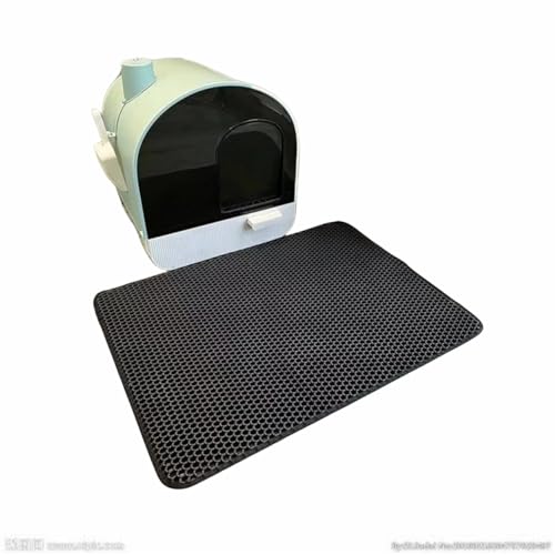 Xisnuient Katzenstreu-Matte Doppellagige Katzenklo Mat Erste Wahl FüR Katzenliebhaber Waschbar Verdickte VerschleißFeste Eva-Material Wabendesign Katzenstreu Rug Haustier Teppich (30x30 cm,Schwarz) von Xisnuient