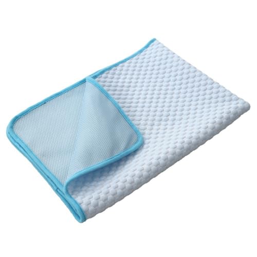 Xisnuient SelbstküHlende Sommermatte & Schlafunterlage Katzentoilettenmatte Leicht Zu Tragen KüHlung FüR Hund Und Katze Haustier-KüHldecke FüR Drinnen Und DraußEn Teppich Pet Carpet (100x150 cm,Blau) von Xisnuient