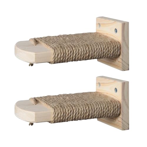 Xistuoz Katzenkäfig-Kletterstufen, Wandmontage, 2 Stück, platzsparende Haustierpfoten-Schleifleitern, Holz, für Kätzchen im Innenbereich Xistuoz Katzenkäfig-Kletterstufen, Wandmontage, 2 Stück, platzsparende Haustierpfoten-Schleifleitern, Holz, für Kätzchen im Innenbereich von Xistuoz