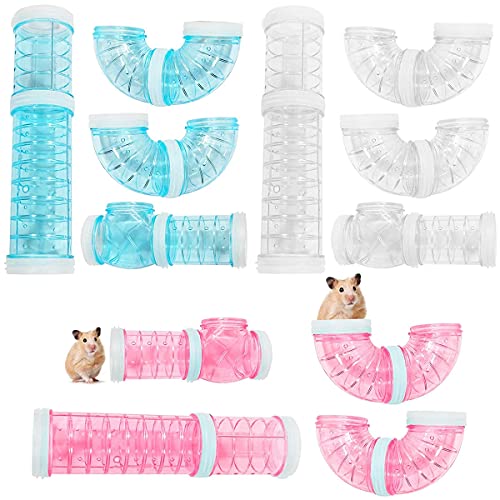 Hamster Röhren,Xiuyer Röhren für den Tunnel Hamster DIY Hamster Cage Tube Hamsterspielzeug Transparentes Kreative Verbindung Spur für Kleine Tierkäfig Externe Zubehör,24 PCS Hamster Tunnel Röhren von Xiuyer