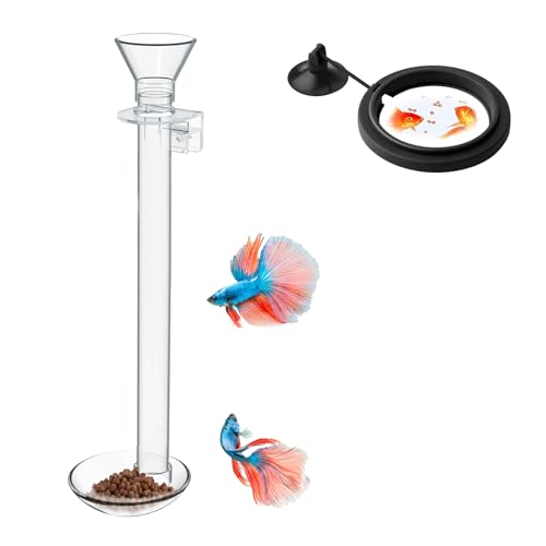 Aquarium Futterrohr aus Acryl Transparent Futterspender mit Clip und schwimmender Futterring Futternapf Garnelen Shrimp Feeder Tube 30cm von XiyaxiVici