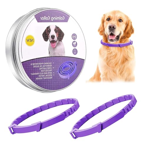 XoeLLe Beruhigungshalsband für Hunde, 2 Pack Verstellbares Calming Collar for Dogs, Beruhigungsmittel Halsband 60 Tage Schutz, Angst Stress Pheromon-Beschwichtigungshalsband für Große, Mittlere Hunde von XoeLLe