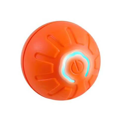 Hundespielzeug Ball, Interaktives Hunde Ball Spielzeug, Bunte Lichter Springender Ball, Hundespielzeug Kauball Automatischer Hund Amüsantes Artefakt, Elektrisches Spielzeug für kleine Hunde (Orange) von Xoeminor