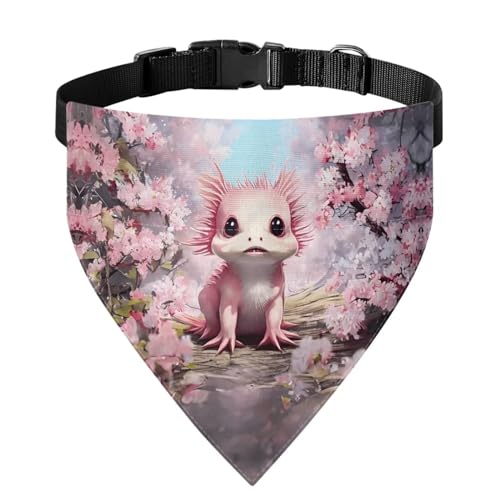 Xoenoiee Axolotl Bandana für Hunde und Katzen, wendbar, mit verstellbarer Schnalle, weiche Haustierbekleidung, Haustierkostüm, Dekoration, Größe S von Xoenoiee