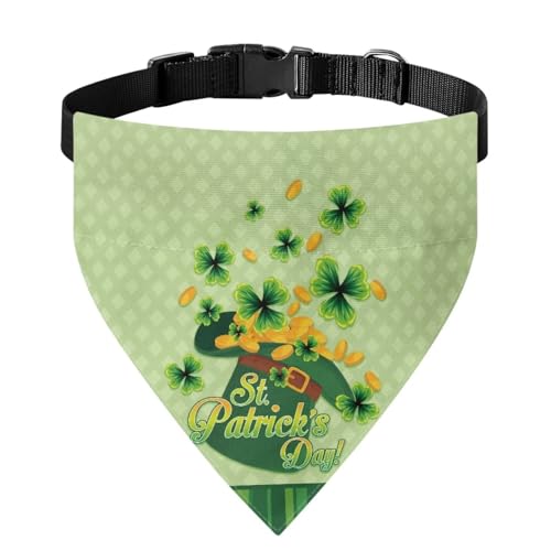 Xoenoiee Bandana für Hunde und Katzen, weiches Halstuch, verstellbares Haustierkostüm, St. Patrick's Day-Muster, Haustier-Bandana mit Schnalle und Metallring für einfache Befestigung der Leine, für von Xoenoiee