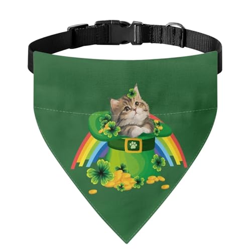 Xoenoiee Hundehalstuch, Halsband für Hunde und Katzen, niedlich, St. Patrick's Day, weich, verstellbar, mit Schnalle und Metallring, Haustierbekleidung, für kleine Haustiere von Xoenoiee