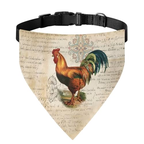 Xoenoiee Hundehalstuch mit Hühnerbuch-Muster, weiches Haustier-Lätzchen mit verstellbarer Schnalle, Haustier-Bandana-Halsband mit Metallring für einfache Befestigung der Leine, für mittelgroße von Xoenoiee