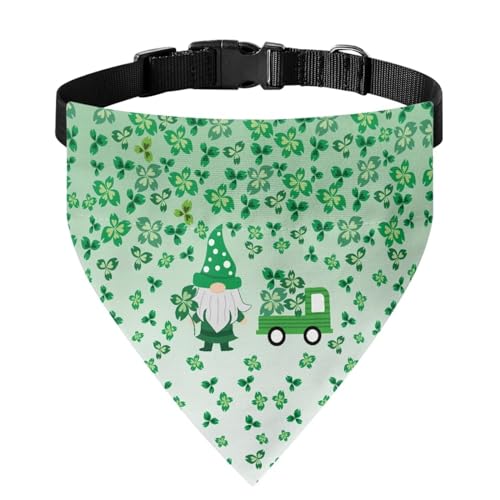 Xoenoiee St. Patrick's Day Hundehalstuch mit Kleeblatt-Motiv, weiches Haustier-Lätzchen mit verstellbarer Schnalle, mit Metallring für einfache Befestigung der Leine, für kleine Haustiere von Xoenoiee