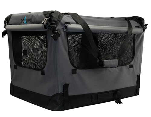 Foxdevil by xonic® Faltbare Hundebox Hunde Transportbox Katzenbox Hundekorb Autobox Korb Katzen Faltbar Box (Dunkelgau, S) von Xonic