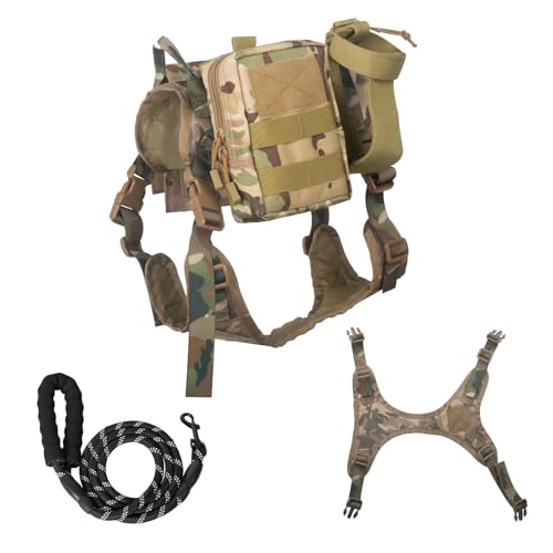 Hundegeschirr und Leine, taktischer Hundegurt, leicht zu kontrollieren, weicher Griff, für Training, Jagd, Walking, geeignet für männliche und weibliche Hunde (XL) von Xpetkit