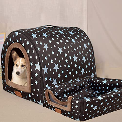 Extra großes 3XL-Hundebett, Jumbo-Hundebett, mittelgroß, 2-in-1 Labrador-Hundehütte, Angstlinderung, Haustierzelt, Bett (XL, Haus-B1) von Xpnit