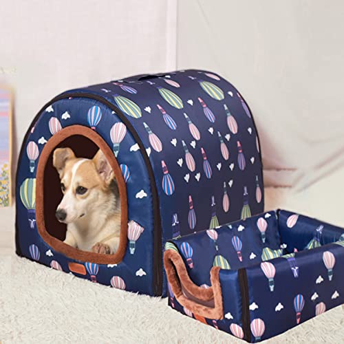 Extra großes 3XL-Hundebett, Jumbo-Hundebett, mittelgroß, 2-in-1 Labrador-Hundehütte, Angstlinderung, Haustierzelt, Bett (XL, Haus-G) von Xpnit