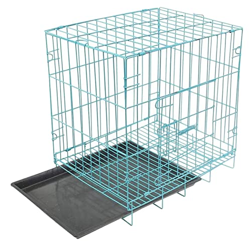 Xpnit Kleiner Hundekäfig, Welpenbox, faltbare Metall-Hundekäfige, Hundehütte, Katzenkäfige, für den Innen- und Außenbereich, für kleine Hunde, Katzen, Kaninchen (35 x 26 x 33 cm, blau) von Xpnit