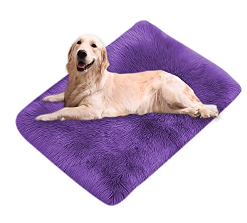 Xpnit Kunstfell-Hundebettmatte, beruhigend, superweich, warm, flauschig, weich, waschbar, Haustier-Hundebett, rutschfest, 40 x 40 cm, Violett von Xpnit