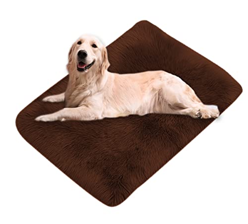 Xpnit Kunstfell-Hundebettmatte, beruhigend, superweich, warm, flauschig, weich, waschbar, für Haustiere, Hunde, rutschfest, 100 x 150 cm, Kaffee von Xpnit