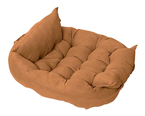 Xpnit Orthopädisches 3-in-1-Hundebett, Sofa und Kissen, Deluxe, faltbar, waschbar, Hundekäfigbett, Matratzenkissen für kleine, mittelgroße Hunde (L, Gelb) von Xpnit