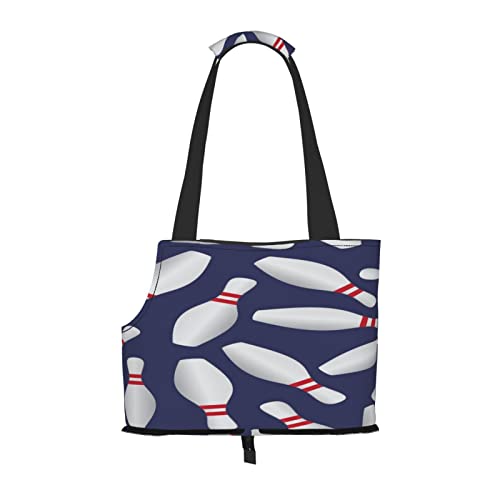 Blaue Bowlingkugel, weiche Seitentasche für Reisen, Tragetasche für Haustiere, Handtasche, tragbare kleine Tragetasche für Haustiere, Umhängetasche von XqmarT