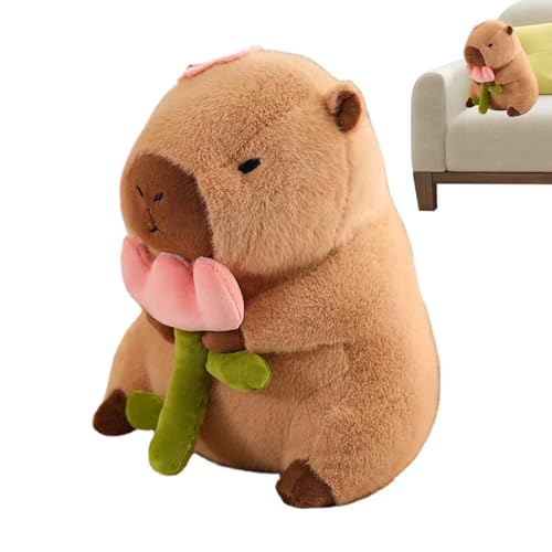 Xtauaguh Capybara Plüsch | Plüschtiere Capybara Stofftier | Abnehmbare Kopfbedeckung, Capybara-Plüschtier, Capybara-Spielzeug für Kinder und Erwachsene, Tierliebhaber von Xtauaguh