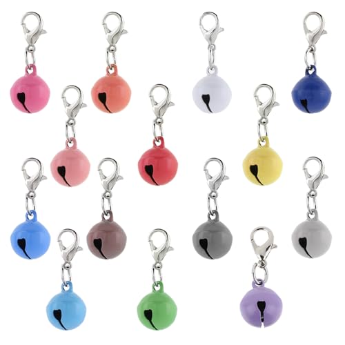 14 Stück Hunde Glocke Katzenhundehalsband Bunte Metallglöckchen Glocken Katze Halsband Glock Hundeglocken Hunde Halskette Zubehör Dekoration Bunte Haustier Kleine Glocken für Halsband Dekoration von Xthrotsenk