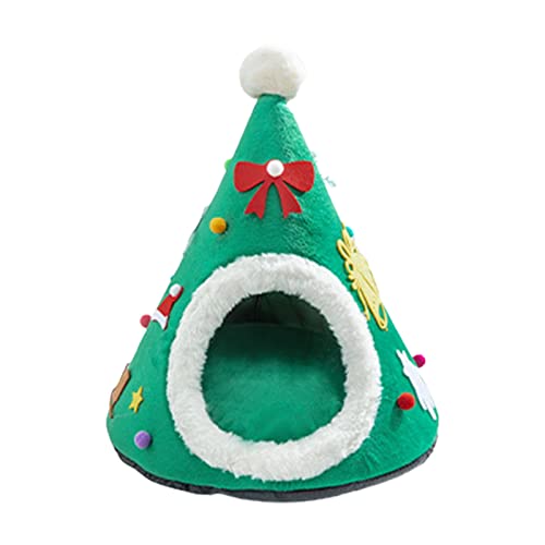 Höhlenbettzelt in Weihnachtsbaumform, für kleine bis große Katzen, maschinenwaschbar, ultraweiches Kissen, rutschfeste Höhlenbetten für Indoor-Katzen Höhlenbettzelt in Weihnachtsbaumform, für kleine bis große Katzen, maschinenwaschbar, ultraweiches Kissen, rutschfeste Höhlenbetten für Indoor-Katzen von XuQiZZpp