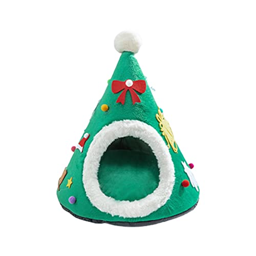 Höhlenbettzelt in Weihnachtsbaumform, für kleine bis große Katzen, maschinenwaschbar, ultraweiches Kissen, rutschfeste Höhlenbetten für Indoor-Katzen Höhlenbettzelt in Weihnachtsbaumform, für kleine bis große Katzen, maschinenwaschbar, ultraweiches Kissen, rutschfeste Höhlenbetten für Indoor-Katzen von XuQiZZpp