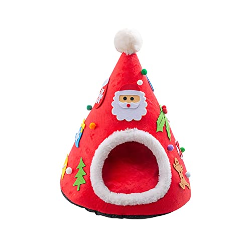 Höhlenbettzelt in Weihnachtsbaumform, für kleine bis große Katzen, maschinenwaschbar, ultraweiches Kissen, rutschfeste Höhlenbetten für Indoor-Katzen Höhlenbettzelt in Weihnachtsbaumform, für kleine bis große Katzen, maschinenwaschbar, ultraweiches Kissen, rutschfeste Höhlenbetten für Indoor-Katzen von XuQiZZpp