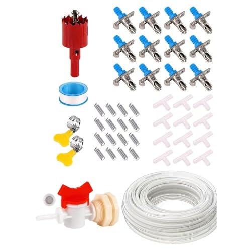 XuQiZZpp Kaninchen Käfig Wasserspender Kleintier-Bewässerungs-Sets mit 6/12/24 Metallnippeln Trinker für Kleintiere XuQiZZpp Kaninchen Käfig Wasserspender Kleintier-Bewässerungs-Sets mit 6/12/24 Metallnippeln Trinker für Kleintiere von XuQiZZpp