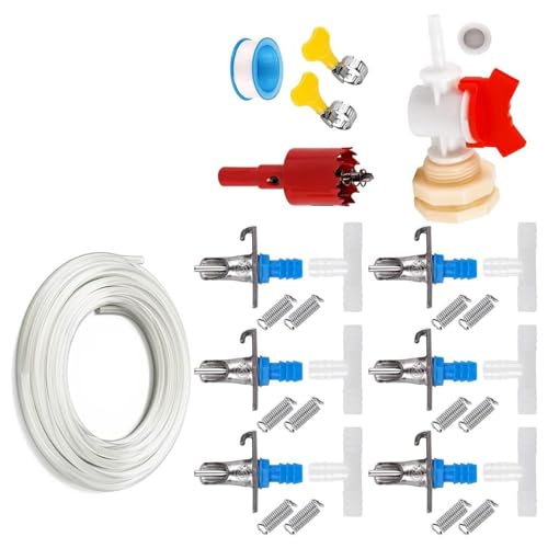 XuQiZZpp Kaninchen Käfig Wasserspender Kleintier-Bewässerungs-Sets mit 6/12/24 Metallnippeln Trinker für Kleintiere XuQiZZpp Kaninchen Käfig Wasserspender Kleintier-Bewässerungs-Sets mit 6/12/24 Metallnippeln Trinker für Kleintiere von XuQiZZpp