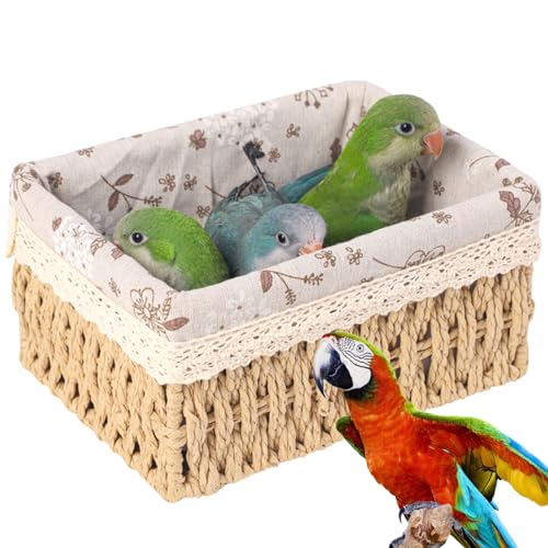 Xuancai Vogelnest Papageienhaus mit herausnehmbarem Futter Vogelhaus Hängematten Bett Schlafnest für Wellensittiche Vogelkäfige Zubehör von Xuancai