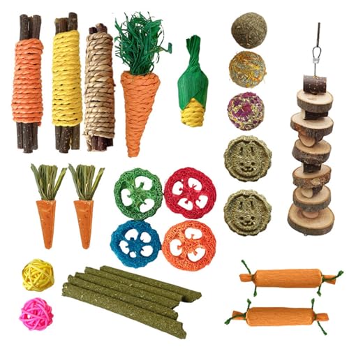 Bunnies Hamster-Kauspielzeug-Set, Naturholz, Stick-Spielzeug, Haustier-Zähne, Schleifspielzeug für Chinchillas, Vögel Bunnies Hamster-Kauspielzeug-Set, Naturholz, Stick-Spielzeug, Haustier-Zähne, Schleifspielzeug für Chinchillas, Vögel von Xuanxi
