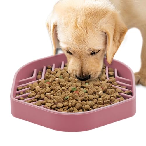 Xujuika Silikon-Slow-Feed-Napf, Slow-Feeder-Hundenapf, Saugnäpfe Silikon Slow Feeder für Hunde und Welpen, Rutschfester Silikon-Langsamfütterer für Hunde und Welpen, verlangsamt die von Xujuika