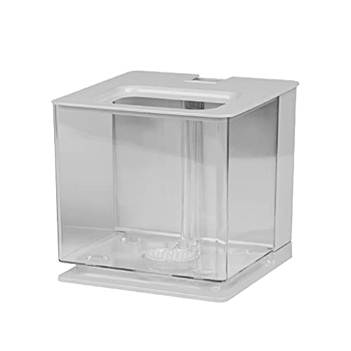 Mini Aquarium Desktop-Kreativ-Aquarium, Wohnzimmer, kleiner Goldfisch, Kampffisch-Aquarium, kostenloser Wasserwechsel, Büro-Dekoration, Zierfisch-Aquarium Kleines Aquarium(Weiß) von Xumh2024-3