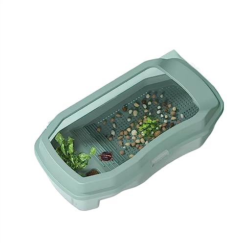 Mini Aquarium Fish Tank Turtle Tank with Sun Deck can Breed Aquatic Plants Small Fish Tank Turtle Box Large Home Pet Feeding to Prevent Escape Kleines Aquarium(L) von Xumh2024-3