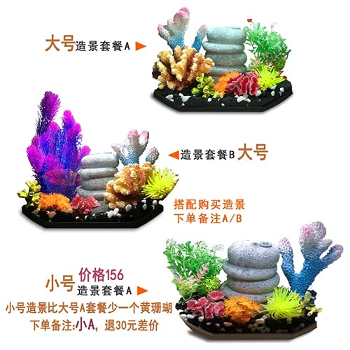 Mini Aquarium Mode Kreative Fischtank Dekoration Wohnzimmer Büro des Desktops Kleines Rundglas ökologische faulfreie Änderung Aquarium Kleines Aquarium(Light Green) von Xumh2024-3