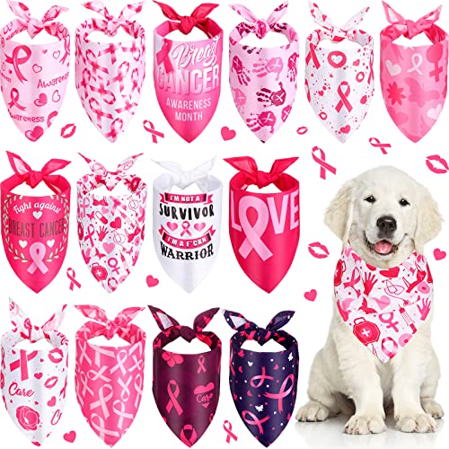 14 Stück Halloween Hundehalstücher Hunde-Lätzchen Hundeschal Haustier Bandana Hund Taschentuch für kleine mittelgroße große Hunde Zubehör Halloween Party Haustier Kostüm (rosa Band) von Xuniea