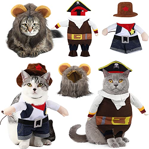 Xuniea 3 Stücke Haustier Hund Katze Halloween Kostüm katzenkostüm Katzen Kleidung löwenmähne Hund Katzen Klamotten für Klein Hundekatzen Welpen Haustier Party Halloween von Xuniea