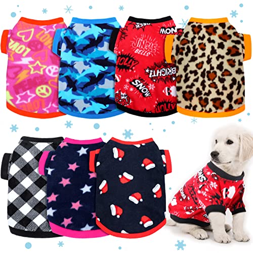 Xuniea Warme Hundepullover für Hunde, Winterkleidung, weiches Fleece, Welpenpullover, Haustier-Sweatshirt, Mantel, dicke Hunde-Outfits für Teddy, Chihuahua, Pudel (klassisches Muster, Größe M) von Xuniea