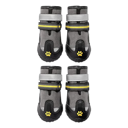 Xvilmaun Hundestiefel, rutschfeste Hundestiefel - 4X wasserdichte Hundestiefel, rutschfest | Bequeme Hundeschuhe für den Innen- und Außenbereich mit verstellbarem Riemen zum Spazierengehen und Laufen von Xvilmaun