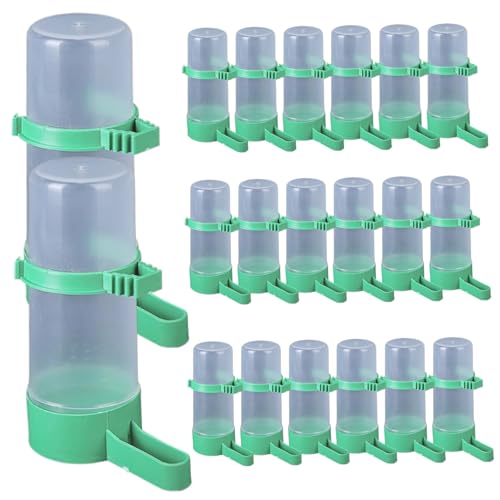 20pcs Vogelwasserspender, automatische Vogelwasserfutter aus großer Kapazität, multifunktionaler Plastik -Vogel -Käfig -Accessoire -Trinkerflasche für Shot Lovebirds Canary von Xweptuy