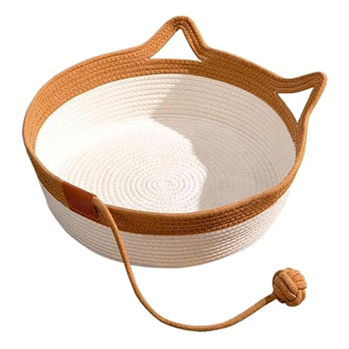 Xweptuy Katzenkorb mit Spielzeugschwanz, handgewebtes Baumwoll -Katzenkorbbett, atmungsaktives faltbares Kratzerbett, 17, 7 x 5, 9 Zoll niedliche Kätzchen -Formbetten, m Xweptuy Katzenkorb mit Spielzeugschwanz, handgewebtes Baumwoll -Katzenkorbbett, atmungsaktives faltbares Kratzerbett, 17, 7 x 5, 9 Zoll niedliche Kätzchen -Formbetten, m von Xweptuy