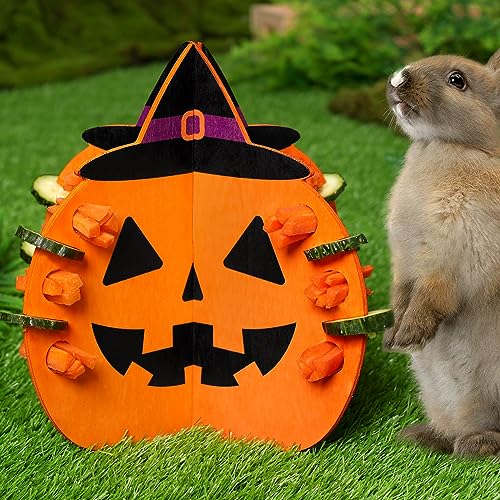 Xylolfsty Halloween Meerschweinchen Spielzeug Kaninchen Feeder Holz Interaktives Spielzeug Hamster Chinchilla Bunny Leckerlis Anreicherung Spielzeug für Langeweile Futtersuche Geistige Stimulation von Xylolfsty