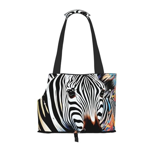 Abstrakte Tier-Zebra-Druck-Haustier-Tragetasche, weiche Seiten, tragbare Wateroroof Haustier-Reisetasche für Katzen und kleine Hunde von Xzeit