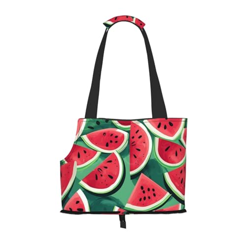 Wassermelone Slice Print Pet Carrier Geldbörse Weiche Seiten Tragbare Wateroroof Haustier Reise Tragetasche Für Katze Und Kleine Hunde von Xzeit