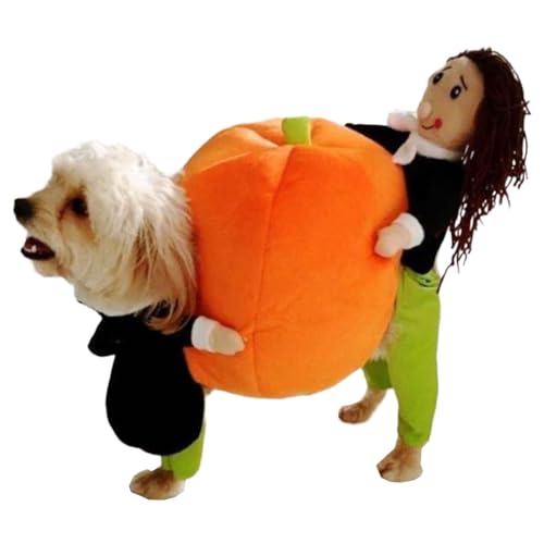 Lustiges Puppen-Kürbis-Kostüm für Hunde, Haustier, Halloween, Urlaubszubehör, Foto-Requisiten, geeignet für Katzen und Hunde, Halloween-Outfits für kleine Hunde von Xzmzbxzb