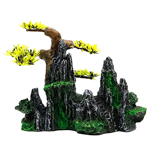 Xzmzbxzb Aquarium-Dekoration für Aquarien, Steingärten, aus Kunstharz, für Aquarien, Berg, Aquarium, Ornament, Felsenhöhle, Versteck für Garnelen, Aquarium, Ornament, klein von Xzmzbxzb