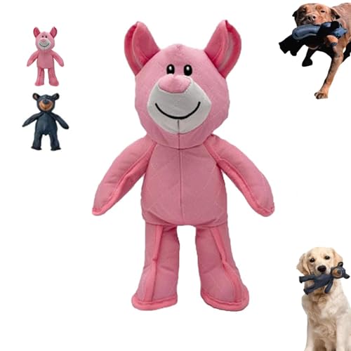 Y-M-H Unzerbrechliches Bären-Hundespielzeug, Unzerbrechlicher extremer Bär, verbesserte Version, Hundespielzeug für Aggressive Kauer, um sie zu beschäftigen (Pink) von Y-M-H